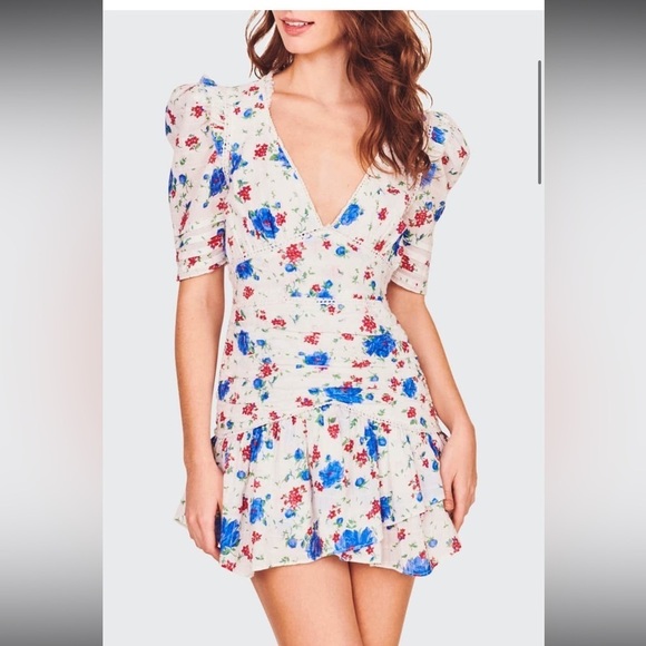 LOVESHACKFANCY ARLO MINI DRESS Blue Notte - Picture 5 of 11